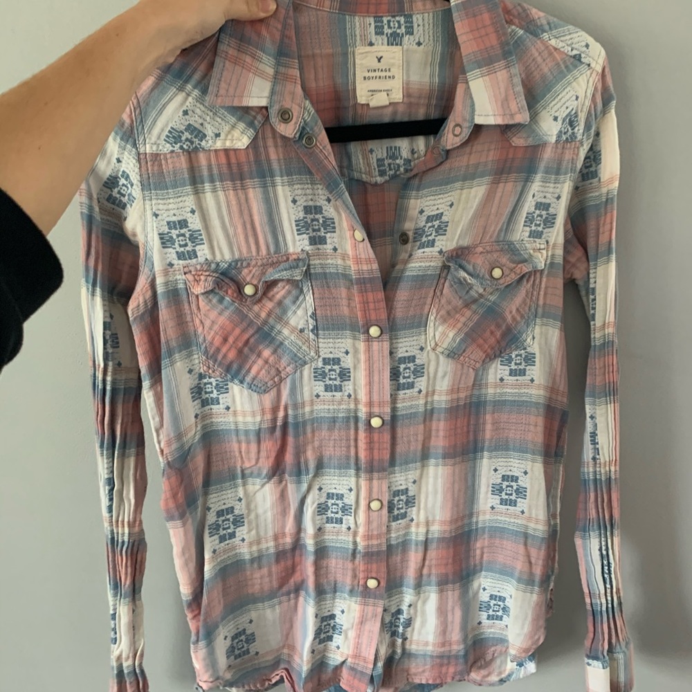 American Eagle Vintage Boyfriend Button Up
